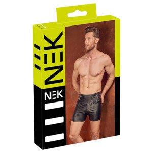 NEK - predĺžené šortky s kovovou sponou pre mužov (čierne) - L