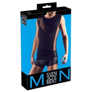 Svenjoyment - čierny šnurovací pánsky top - L