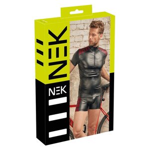 NEK - čierna pánska bunda s červenými vložkami na zips - XL