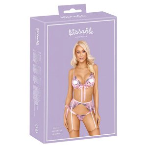 Kissable - ľúbatelná sada s ružovou výšivkou (ružová)