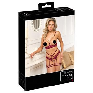 Abierta Fina - set s reťazami a zdvíhačom pŕs (červený)