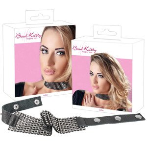 Bad Kitty - čierny náhrdelník s kamienkami