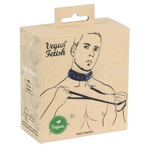 Vegan Fetish - čierny nitovaný obojok a vodítko