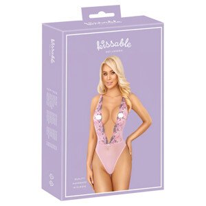 Kissable - body s ružovou výšivkou (ružová) - L/XL