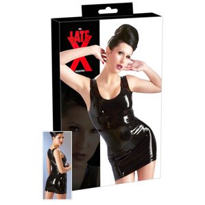 LATEX - bezrukávové minišaty (čierne) - M