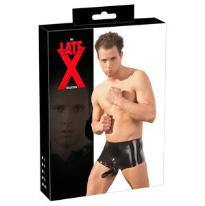 LATEX - boxer s návlekom na penis (čierny) - L/XL