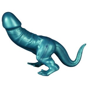 Toppedmonster - dinosaurusí silikónové dildo - 26 cm (tyrkysová)