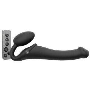 Strap-on-me M - pripínací vibrátor - stredná veľkosť (čierny)