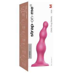 Strap-on-me Beads M - korálkový, prísavkový vibrátor (ružový)