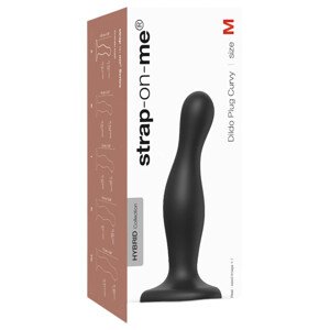 Strap-on-me Curvy M - vlnitý, prísavný dildo (čierny)