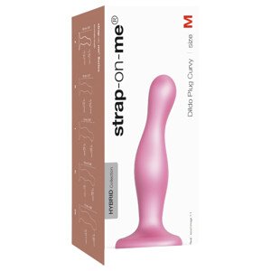 Strap-on-me Curvy M - vlnkový, prísavkový vibrátor (ružový)