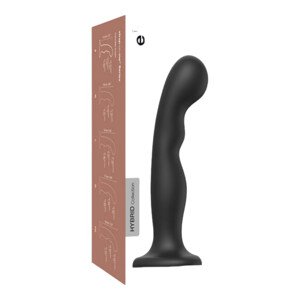 Strap-on-me P&G L - zakrivené s prísavkou dildo (čierne)