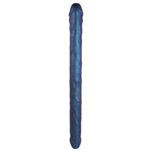 Strap-on-me - dvojitý dildo (kovová modrá)
