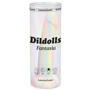 Dildolls Fantasia - prísavkový silikónový dildó (pruhovaný)
