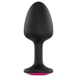 Dorcel Geisha Plug Ruby L - análny kolík s ružovým kameňom (čierny)