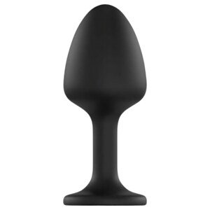 Dorcel Geisha Plug Diamond XL - čierny análny plug s bielymi kameňmi