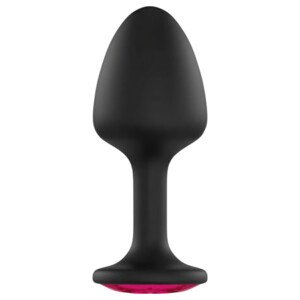 Dorcel Geisha Ruby XL - análny kolík s ružovým kameňom (čierny)