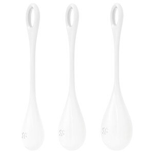 Satisfyer Yoni Power 1 - sada gejšských gulôčok - biela (3-dielna)