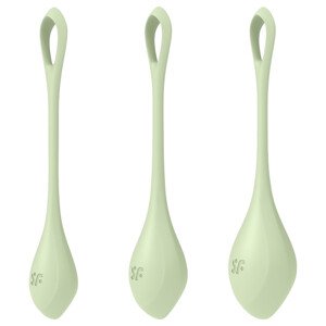 Satisfyer Yoni Power 2 - guličky na posilnenie panvového dna - zelené (3 ks)