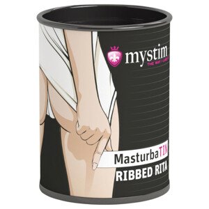 Mystim MasturbaTIN Ribbed Rita - vrúbkovaný masturbátor (biely)