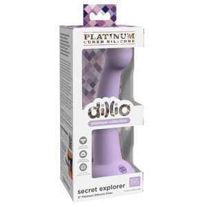 Dillio Secret Explorer - prísavkový dildo (17 cm) - fialová