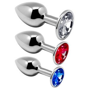 Alive Anal Pleasure - kovový anál plug set (strieborný)