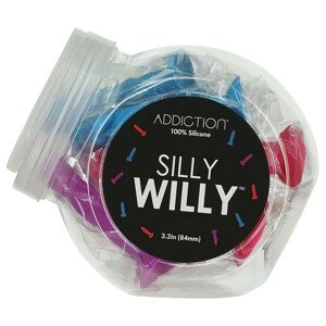 Silly Willy - prísavkový silikónový dildó - 12 ks (farebné)