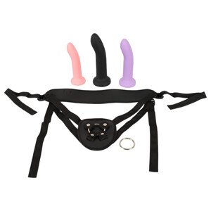 You2Toys - pripínací dildo set (čierny)