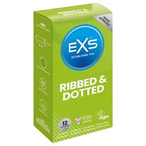 EXS Ribbed, Dotted and Flared - bodkované kondómy (12 ks)