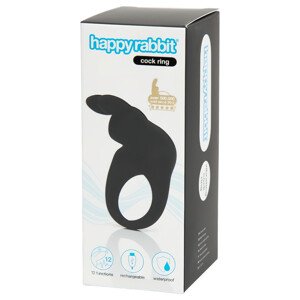 Happyrabbit Cock - nabíjací vibračný krúžok na penis (čierna)