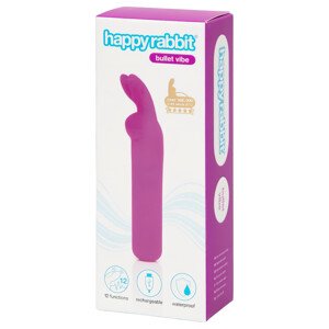 Happyrabbit Bullet - nabíjací zajačikový mini vibrátor (fialový)