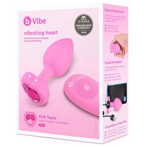 b-vibe heart - nabíjateľný rádiový análny vibrátor (ružový)