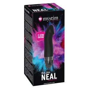 mystim Real Deal Neal E-Stim - nabíjateľný elektro vibrátor (čierny)