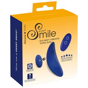 Smile - ultra tenký, diaľkovo ovládaný nohavičkový vibrátor (modrý)