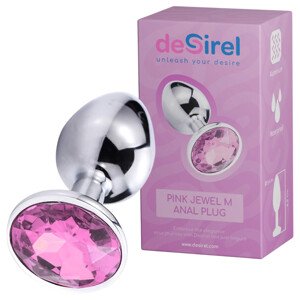 Desirel Pink Jewel M - análny kolík (strieborná-ružová)