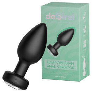 Desirel Easy Obsidian - nabíjateľný, rádiový análny vibrátor (čierny)