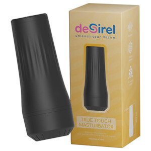 Desirel True Touch - realistická vibračná umelá vagína (prírodná-čierna)