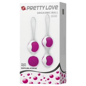 Pretty Love Orgasmic - nastaviteľná sada venušiných guličiek (bielo-fialová)