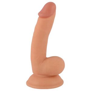 Mr. Rude - prísavný, realistický dildó s mieškami - 18 cm (naturálny)