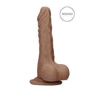 RealRock Dong 7 - realistický, s semenníkmi (17cm) - tmavý prírodný