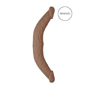 RealRock Double Dong 14 - dvojitý dildo (36 cm) - tmavý prírodný