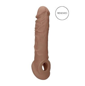 RealRock Penis Sleeve 8 - návlek na penis (21 cm) - tmavá prírodná farba