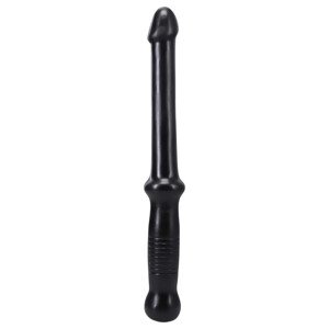 Doc Johnson Anal Push - čierne dildo s rukoväťou