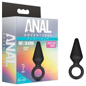 Anal Adventures Platinum S - análny kolík (čierny) - malý