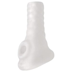 Perfect Fit Breeder - otvorený penisový návlek (10 cm) - biela