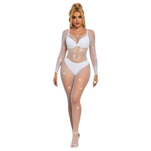 Subblime 952396 - trblietavý overal so štrasmi - (biela) - S-L
