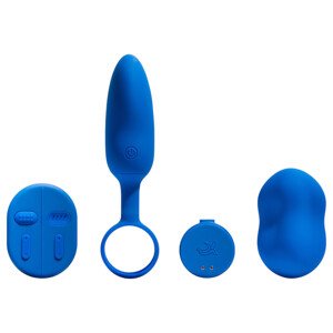 Platanomelón Mobi - nabíjací vibračný set s rádiom - 2 diely (modrý)