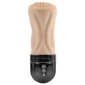Zero Tolerance Tight Lipped - dráždivá vibrujúca umelá vagína (naturálna)