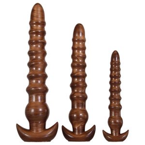 Evolved Twisted Love - análna dildo sada (drevo efekt)