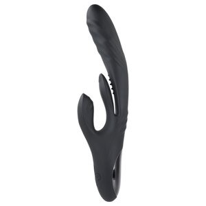 Playboy Rapid Rabbit - nabíj. vibrátor s pohyb. ramienkom (čierny)